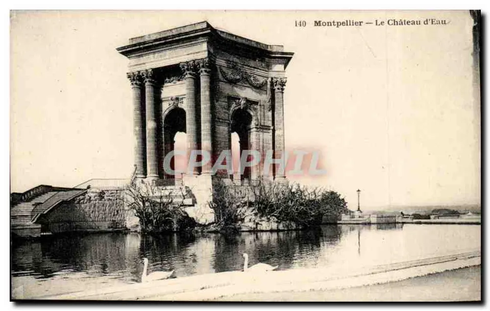 Montpellier — O Castelo de Água — Fot. C. Denuc, 25, rue Biderot - Frente