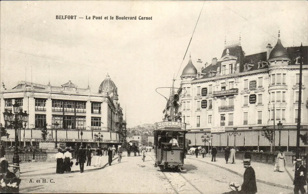 Belfort — Der Brücke und der Boulevard Carnot — A. und H. C. - Vorderseite