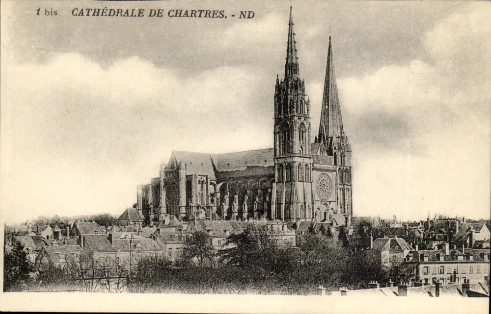 Catedral de Chartres — vista panorâmica — editor ND, n° 1 bis - Frente
