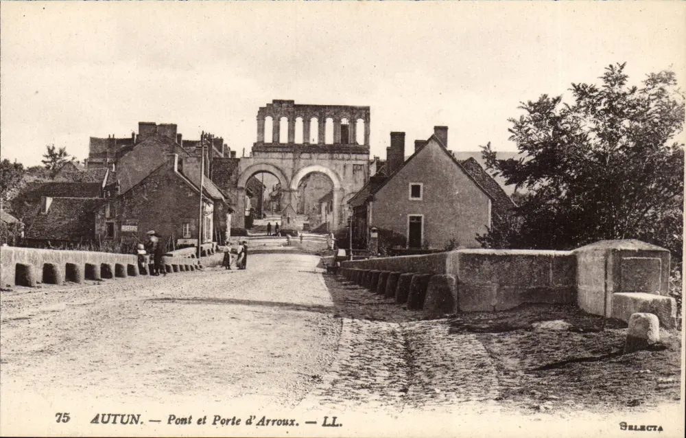 Autun — Ponte e Porta d'Arroux — LL. — Selecta - Frente