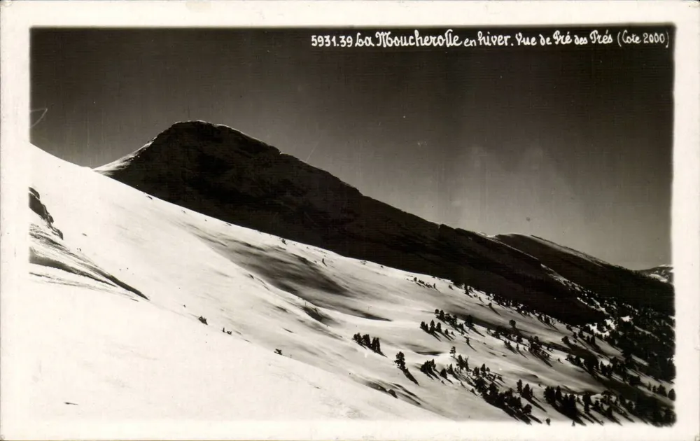 La Moucheroiffe im Winter — Ansicht von Pré des Prés (Cote 2000) — A. Houllier - Vorderseite