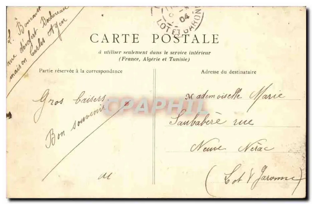 Agen — O ponte de pedra — editor não visível, número de série não visível - Verso