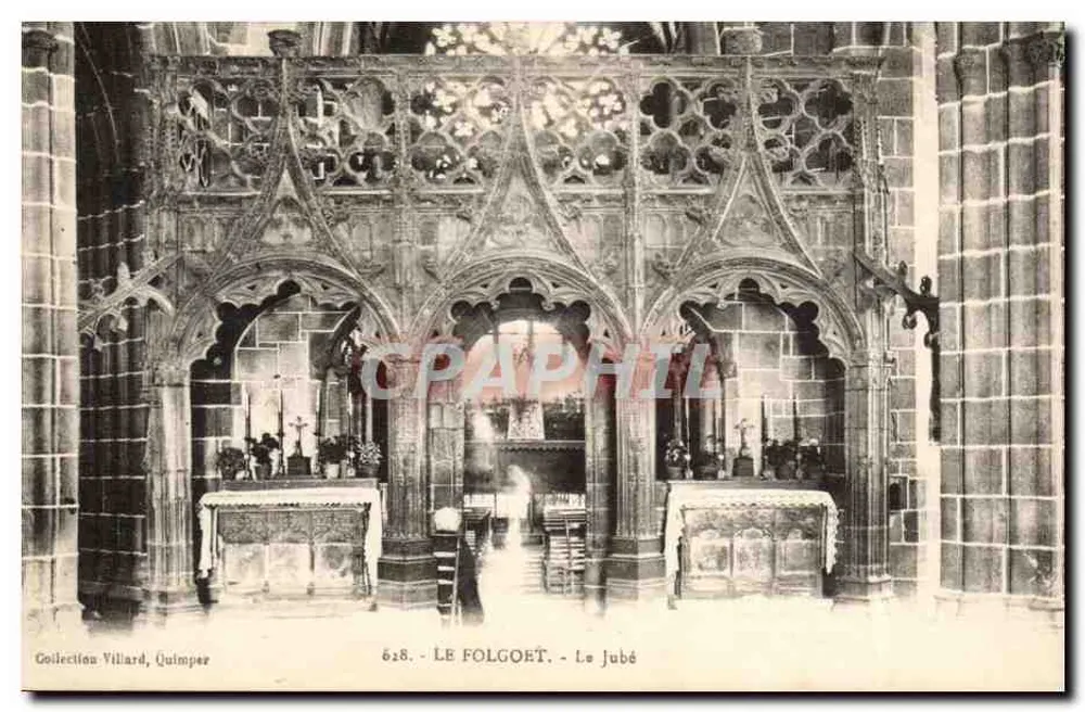 Le Folgoët - O jubé — Coleção Villard, Quimper, n° 628 - Frente