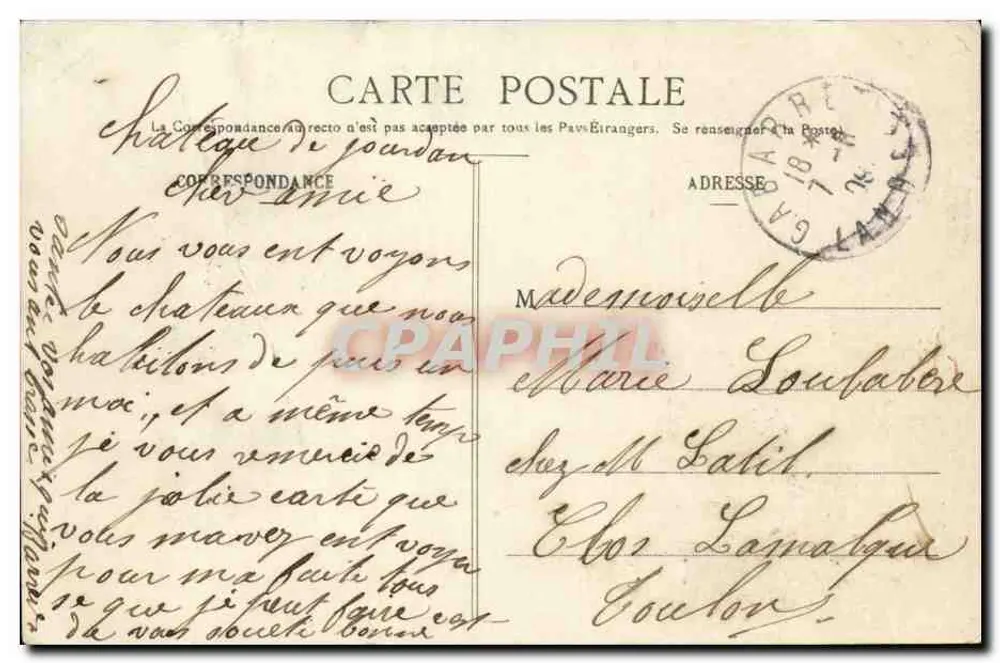 Castelo de Jourdan - ESCALANS, perto de Gabarret — Editor: Nicht Fleuillant - Verso