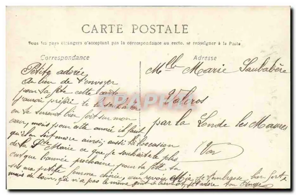 Paar mit Blumenstrauß — Frohe Geburtstagsgrüße — Verlag Béatrice n°2599 - Rückseite