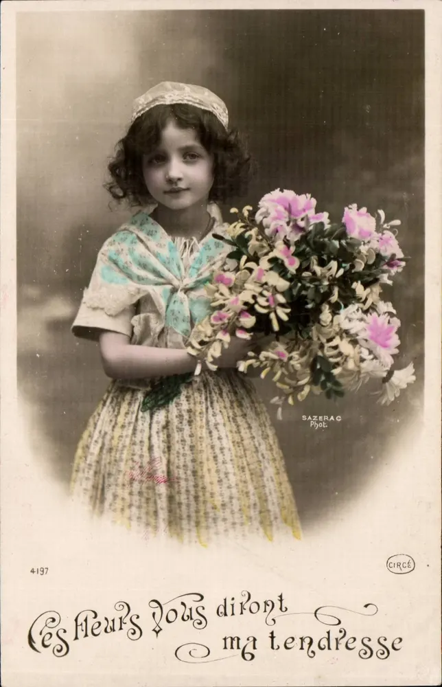 Mädchen mit Blumenbouquet — Sazerac Phot. — Sazerac Circe, n° 4197 - Vorderseite