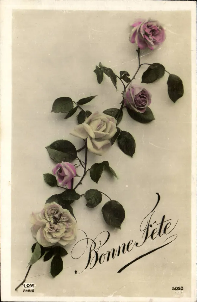 Rosen — Frohe Geburtstagskarte — LOM Paris n°5050 - Vorderseite