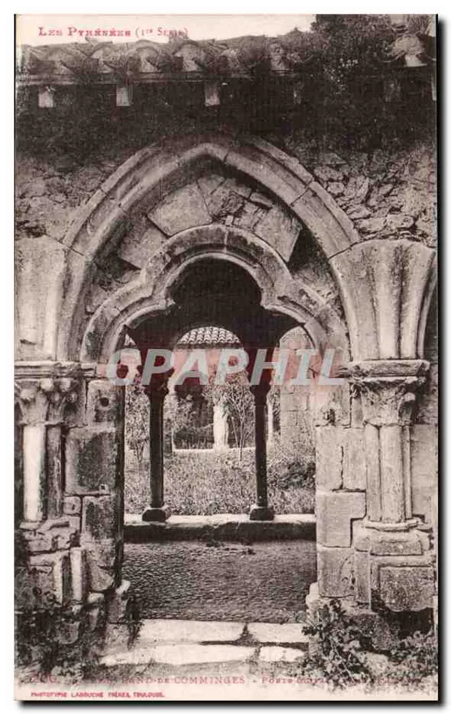 Os Pirineus (1ª Série) — Porta de entrada das ruínas da abadia de Sainte-Marie de Comminges — Phototype Labruche Frères, Toulouse - Frente