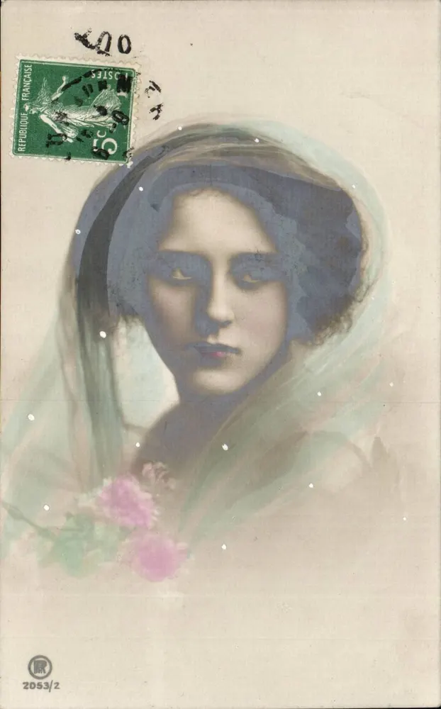 Verhüllte junge Frau — Portrait — anonymer Verlag, n° 2053/2 - Vorderseite