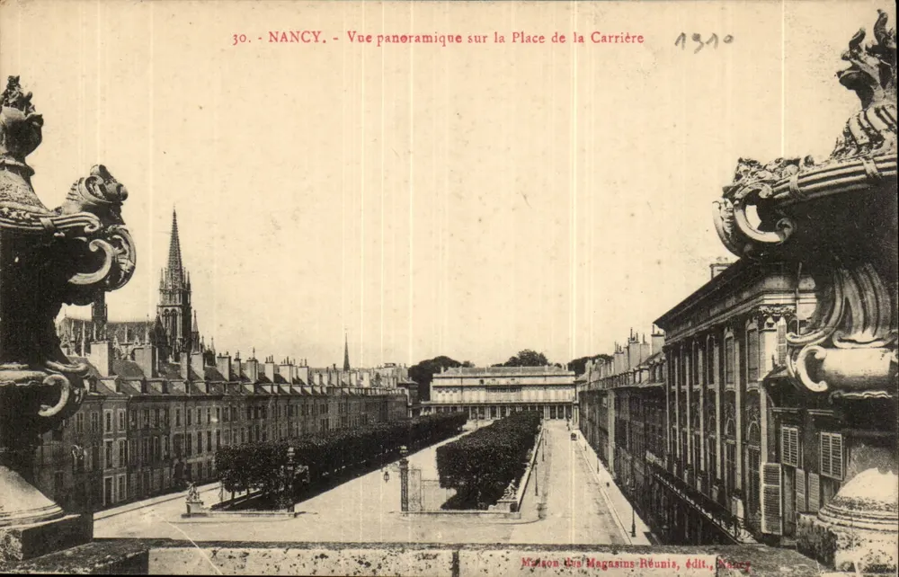 NANCY - Panoramablick auf die Place de la Carrière — Maison des Magasins-Réunis, Verlag, Nancy, Nr. 30 - Vorderseite