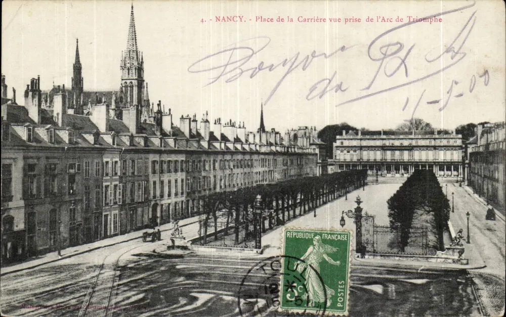 NANCY - Ansicht der Place de la Carrière vom Arc de Triomphe — Verlag: Maison des Beaux-Arts, n°4 - Vorderseite
