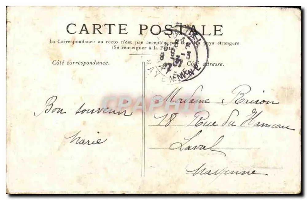 Fontainebleau — O Castelo. — Editor não visível, número de série não legível. - Verso