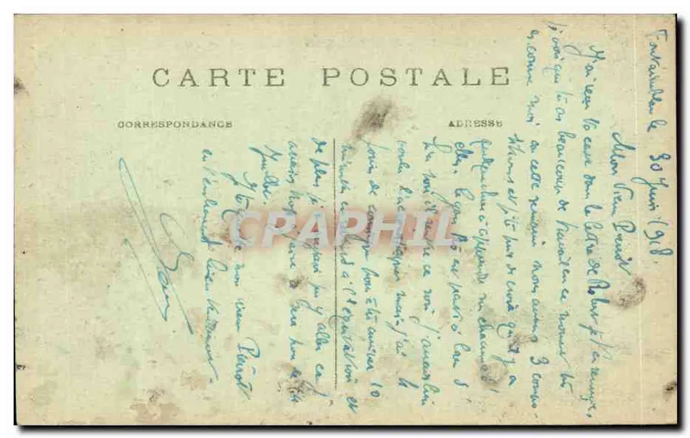 Palácio de FONTAINEBLEAU — A Facha do Castelo — Editor não identificado, n° de série 3 - Verso