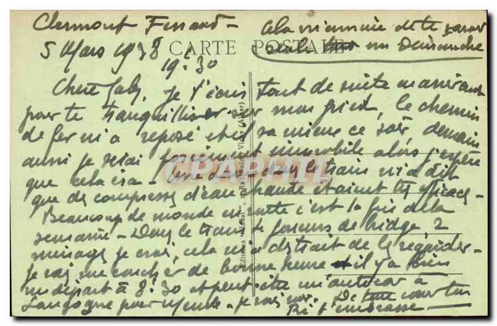 Royat-les-Bains — O Paraíso — Ideal, n° 4245 - Verso