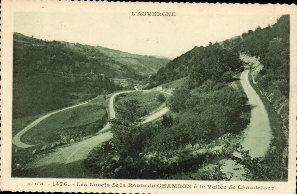 Die Schleifen der Straße von Chambon zur Chaudefourn-Tal — Auvergne — G. D'O. n°1476 - Vorderseite
