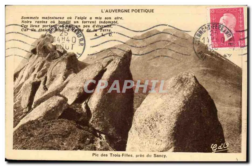 Pic des Trois-Filles, nahe dem Sancy — Poetische Auvergne — Verlag G. D'O. - Vorderseite