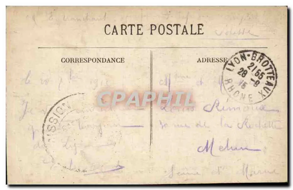 LYON - Allgemeiner Blick auf Perrache vom Coteau de Ste-Foy — anonymer Verlag, Nr. 5878 - Rückseite