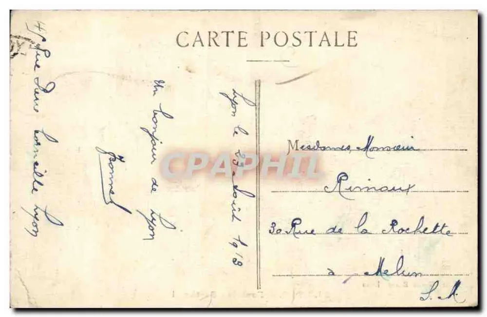 LYON — Fontaine Bartholdi — Edit. Grand Bazar, Lyon - Verso