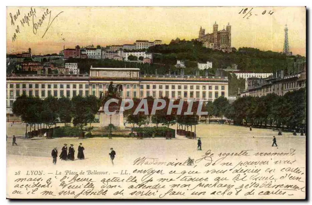 LYON — A Place de Bellecour — L'Imprimerie Nouvelle Photographique - Paris - Frente
