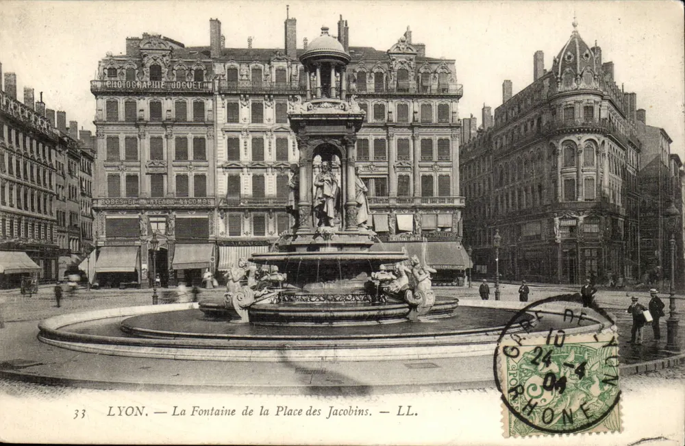 LYON — Ansicht der Fontaine de la Place des Jacobins — Photographie Jocquet — LL. n°33 - Vorderseite