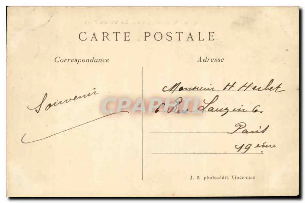 Vincennes — O Velho Forte — J. A. photo-édit. Vincennes, n° 508 - Verso