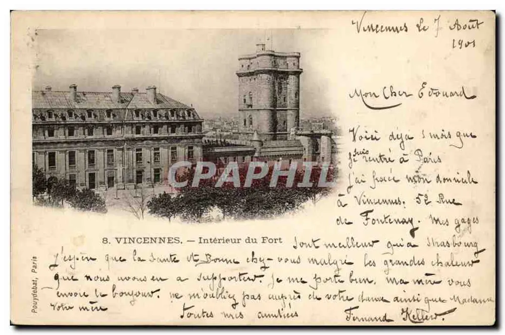 Vincennes — Interior do Forte — Poupard, Paris, n°8 - Frente