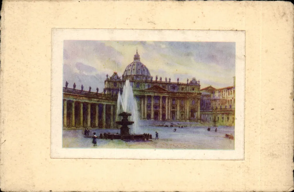 Platz St. Peter — Ansicht mit Brunnen - Vorderseite