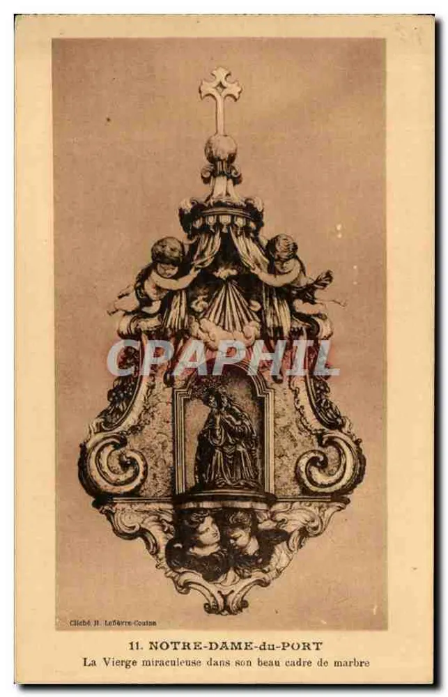 Notre-Dame-du-Port — Die Marienstatue in ihrem schönen Marmorrahmen — Clébé H. Ledèvre-Coutan, n°11 - Vorderseite