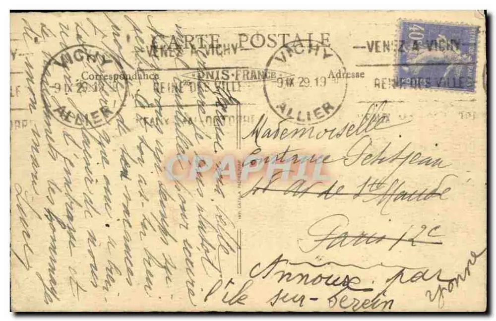 Vichy (Allier) - O novo Parque — Papeterie, 23, Rue Maréchal-Foch - Verso