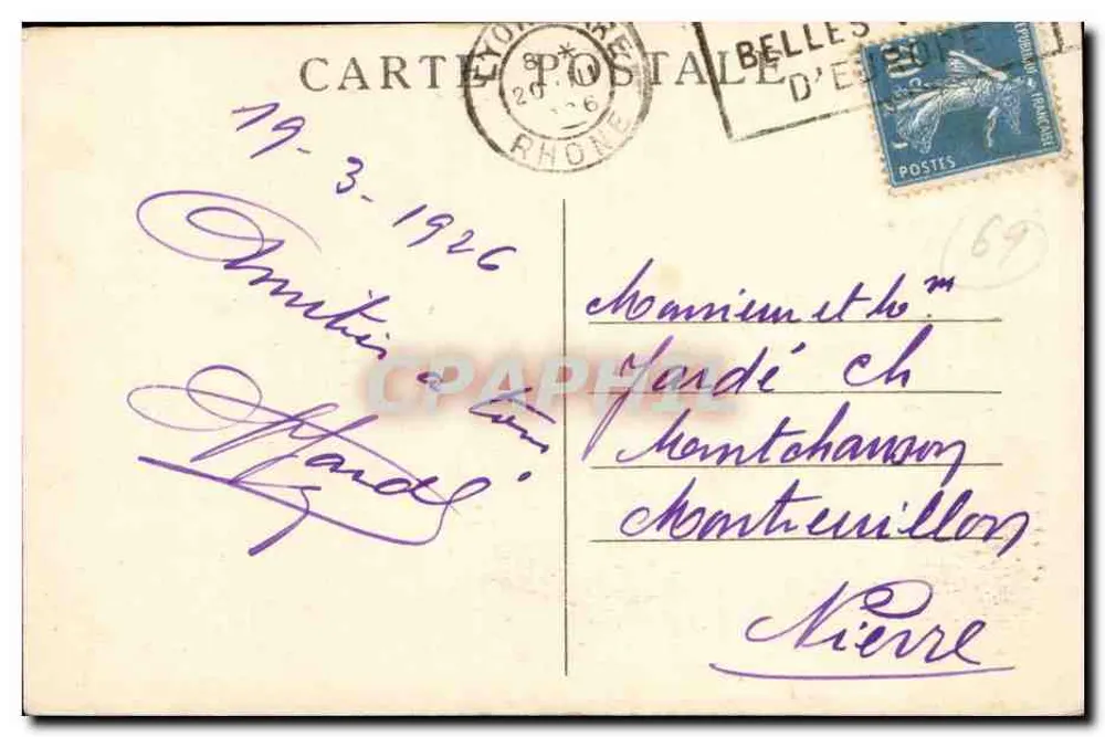 Lyon — Place Morand — A Fonte — M.F. n°45 - Verso