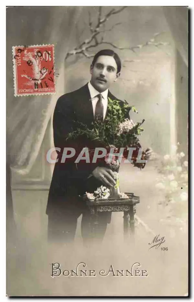 Mann in Anzug — mit Blumenstrauß — Verleger Mag, Nr. 106 - Vorderseite