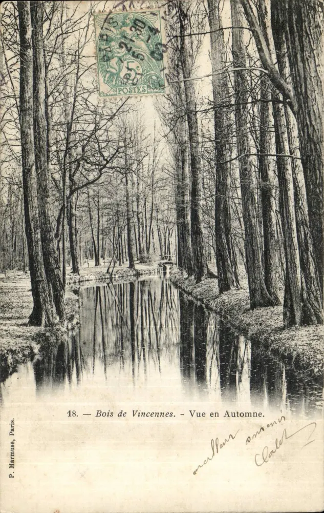 Wald von Vincennes — Ansicht im Herbst — P. Marmuse, Paris, Nr. 18 - Vorderseite