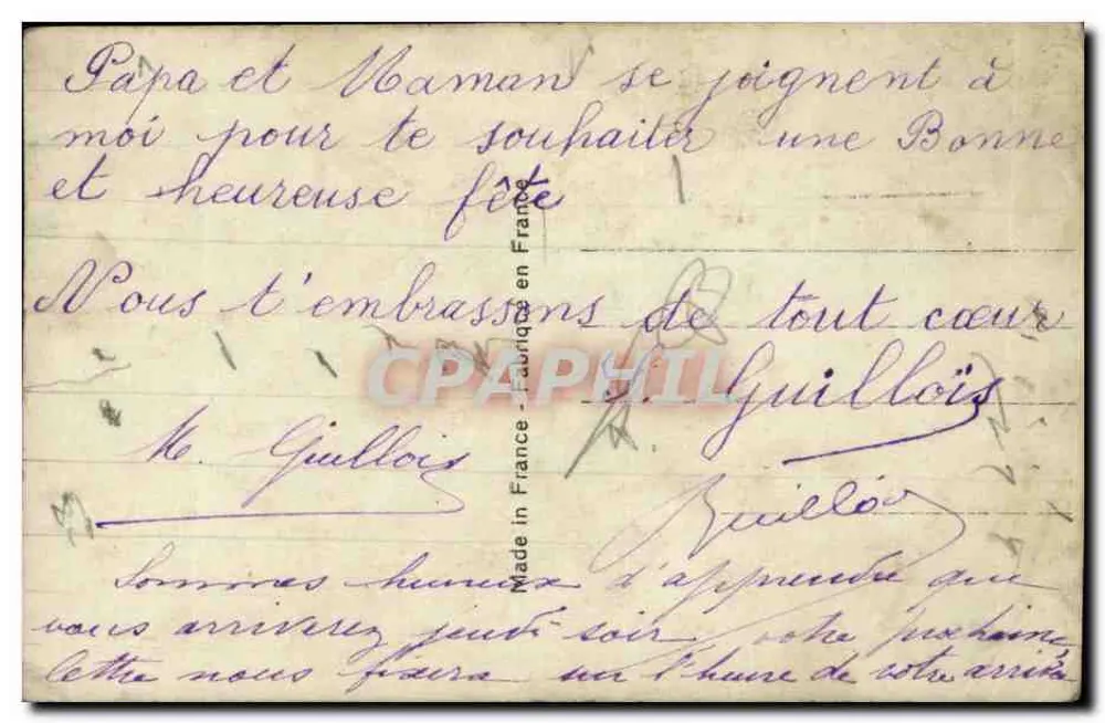 Paarse tulpen — uitgave DÉDÉ — Parijs 1896 - Achterkant