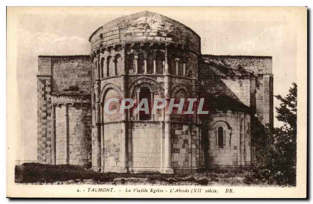 Talmont — La Vieja Iglesia - El Abside (siglo XII) — Bloo Frères, editores, Burdeos - Anverso