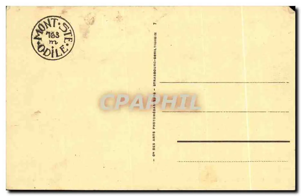 Mont Ste-Odile — Kapelle der Kreuz — Verlag: On des Arts — Nr. 50 - Rückseite