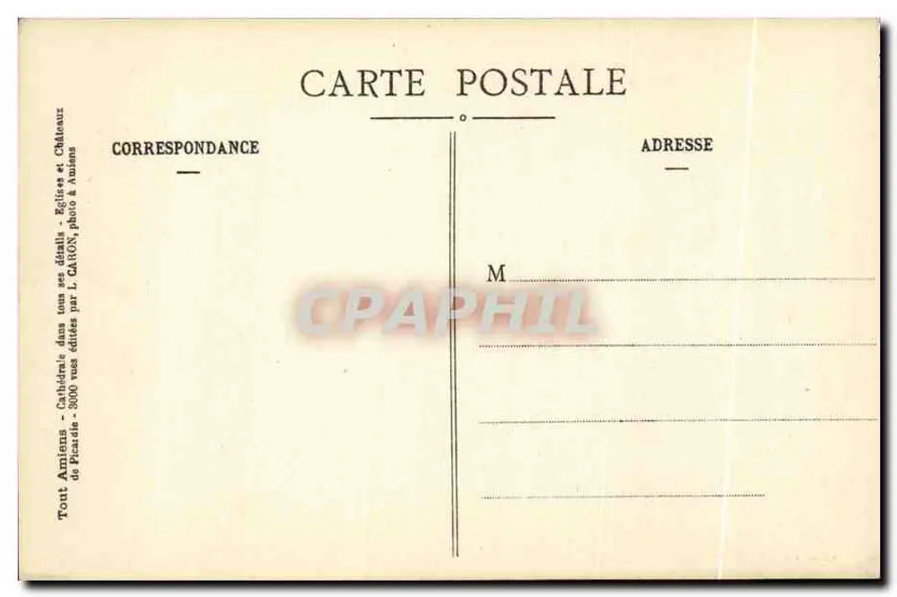 Amiens - Catedral (Lado Sul) - L. C. - Objetivo Lacour-Berthiet - Verso