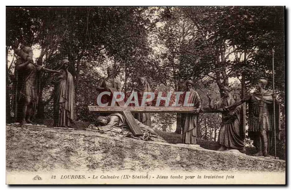Lourdes - Le Calvaire (9. Station) - Jesus fällt zum dritten Mal - Vorderseite