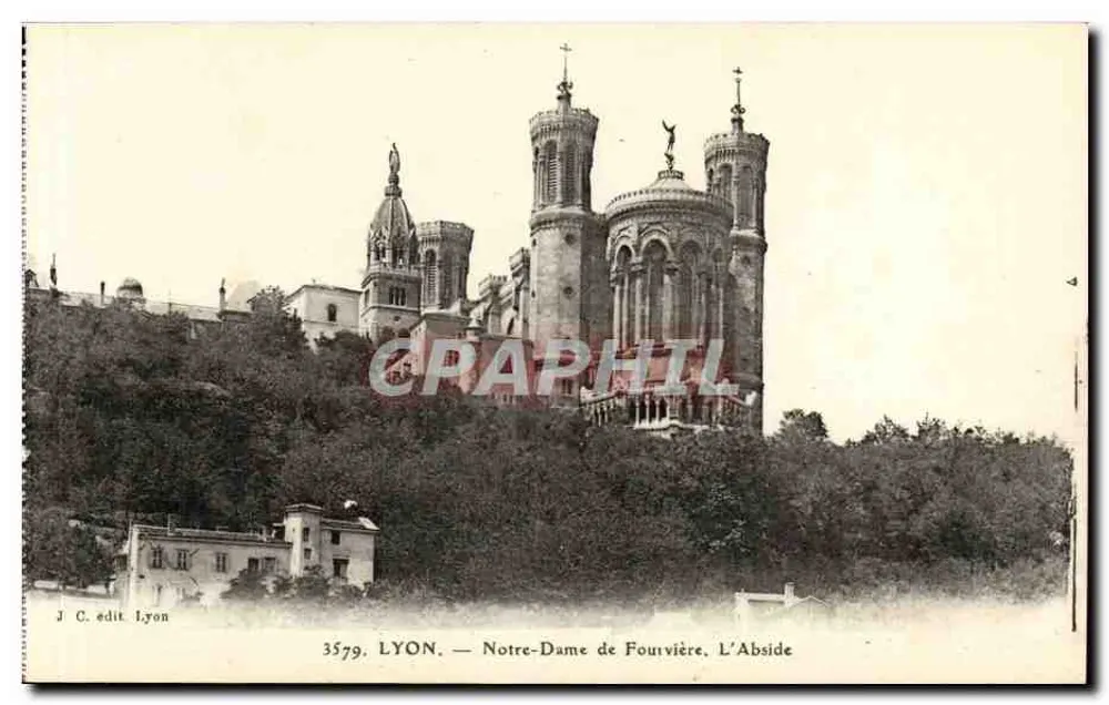 LYON — Nossa Senhora de Fourvière, A Abside — J. C. edit. Lyon, n° 3579 - Frente