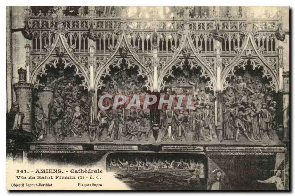 Amiens - Kathedrale - Leben des Heiligen Firmin (1) - L. C. - Objektiv Lacour-l'Erthiot - Vorderseite