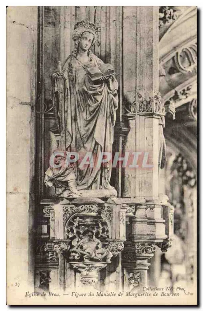 Kirche von Brou — Figur des Mausoleums von Marguerite de Bourbon — Sammlung ND Phot - Vorderseite
