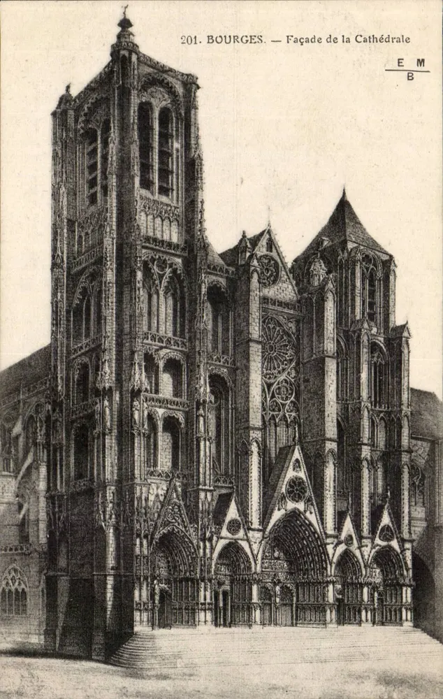 Bourges — Fachada da Catedral — E. Maquaire, n°201 - Frente