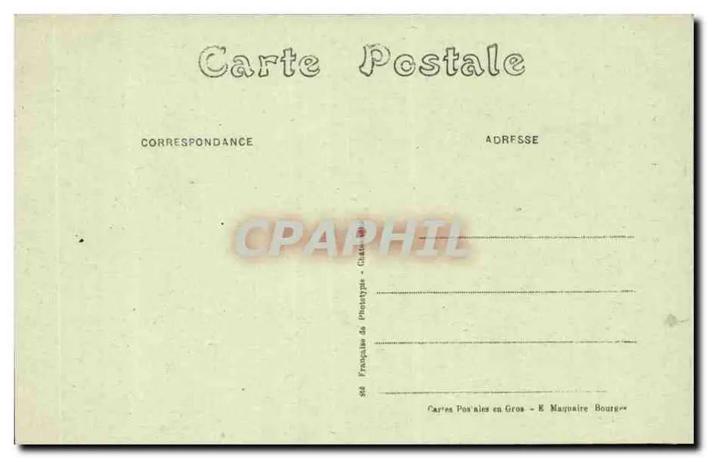 Bourges — Fachada da Catedral — E. Maquaire, n°201 - Verso