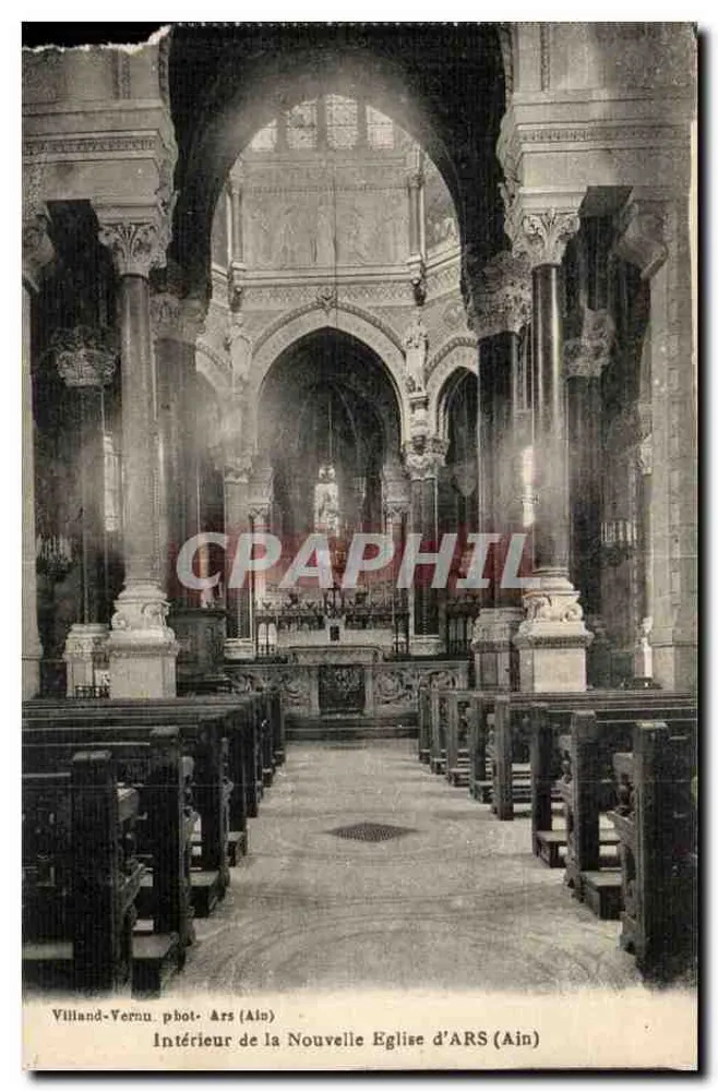 Binnenkant van de Nieuwe Kerk van ARS (Ain) — Villand-Vernu fot. — serie-nummer niet zichtbaar - Voorkant