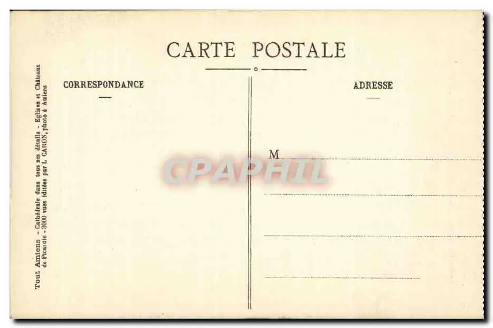 Amiens - Kathedrale - Tympan des Portals der Goldenen Jungfrau — Objektiv Lacour-Berthio, Nr. 192 - Rückseite