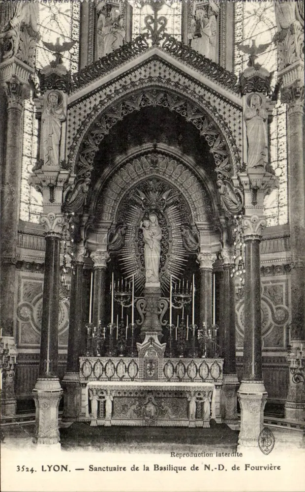 Heiligtum der Basilika N.-D. de Fourvière — Lyon — Verleger Lyon, n° 3524 - Vorderseite