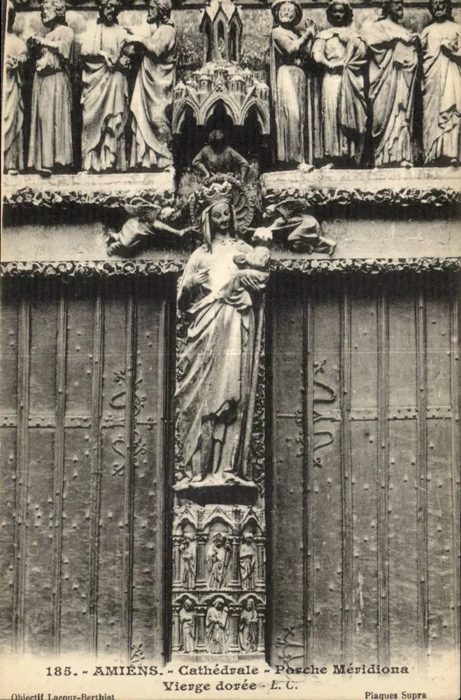 Amiens - Kathedrale - Südpforte - Goldene Jungfrau - L.C. - Supra-Platten - Vorderseite