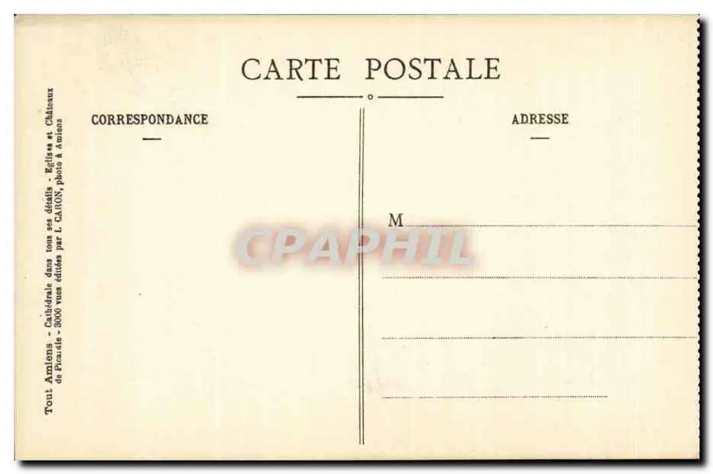 Amiens - Kathedrale - Südpforte - Goldene Jungfrau - L.C. - Supra-Platten - Rückseite