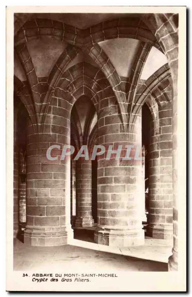 Abbaye du Mont-Saint-Michel — Crypte des Gros Piliers — Edition Grand Monuments Historiques, Paris - Vorderseite
