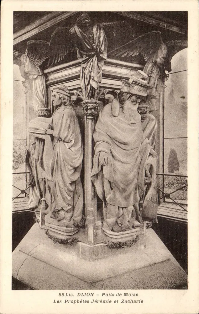 Dijon — Brunnen des Mose — Propheten Jeremia und Zacharias - Vorderseite