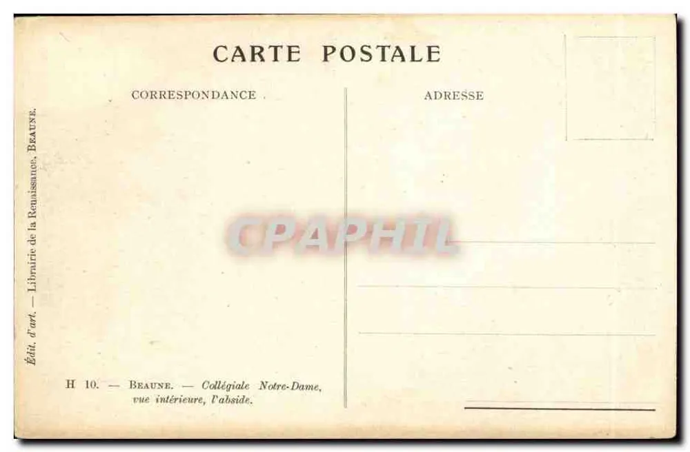 Beaune — Colegiata Nossa Senhora, vista interna, a abside — Ed. d'art, Beaune - Verso